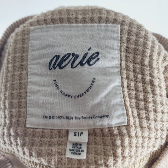 Aerie Women's Beige Smiley Crew Neck Long Sleeve Gateway Casual Sweatshirt Sz S - Picture 7 of 8